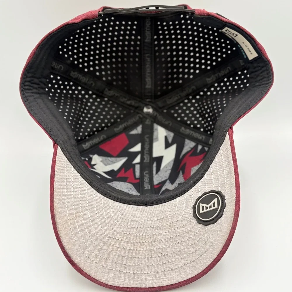 Melin A Game Hydro Snapback 58 CM Hat Men Maroon Heathered Performance Golf - Picture 7 of 10